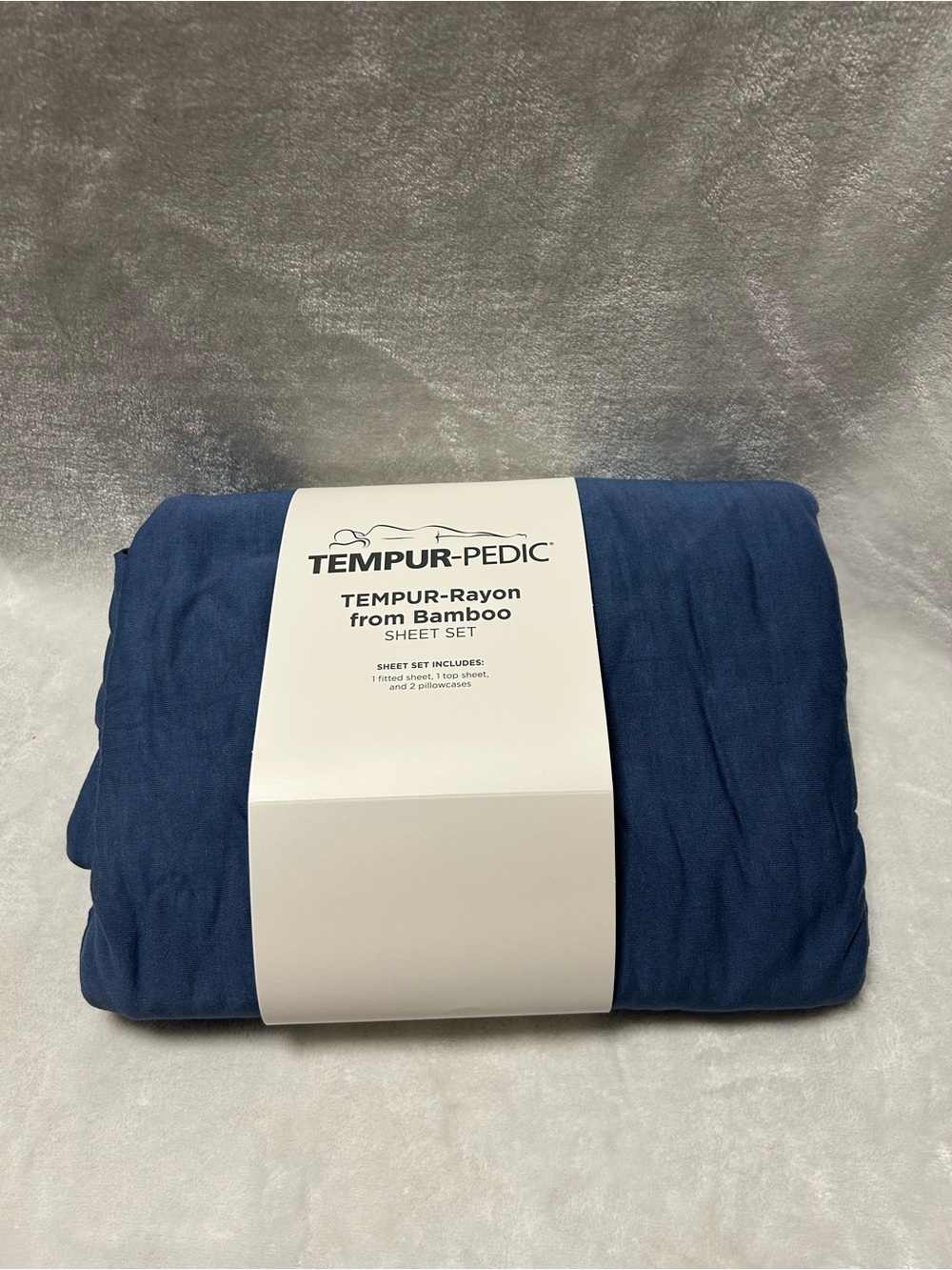 TEMPUR-PEDIC Vintage Indigo blue Rayon from Bamboo king flat sheet ONLY
